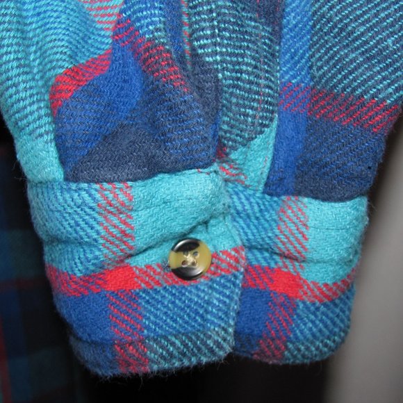 Mens' Salt Valley Plaid Flannel Button Front Shirt Size Large 100% Cotton - Picture 6 of 9